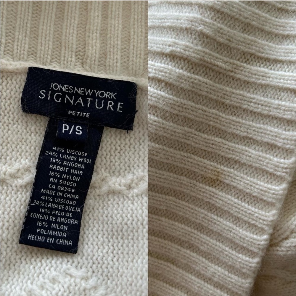 Vintage Jones New York Signature Open-front Cardigan Wool blend Petite small. - Picture 6 of 8